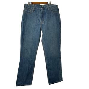 Carhartt men's blue jeans 40x32 work pants work wear fading cotton blend
